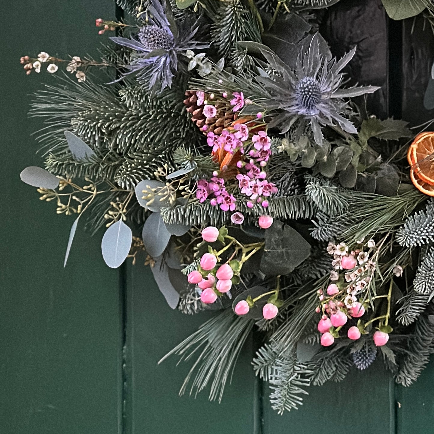 Handmade Fresh Christmas Wreath - Sugarplum Fairy
