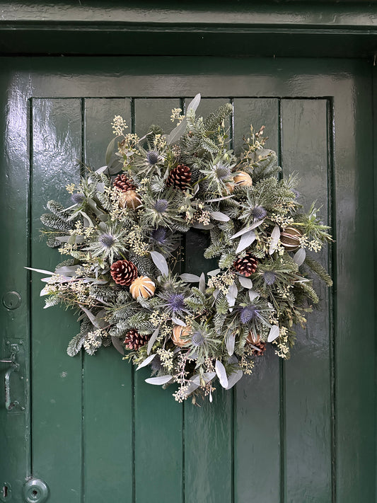 Handmade Fresh Christmas Wreath - Morning Frost