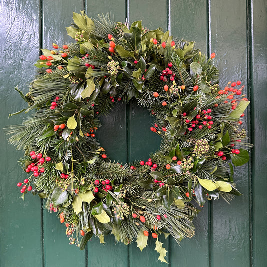 Handmade Fresh Christmas Wreath - Traditional